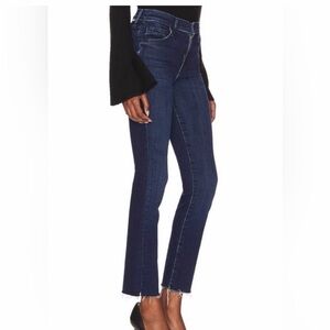 MOTHER jeans Slim Straight High-Rise The Rascal Ankle Snippet Dark blue